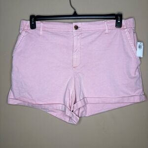 NWT Old Navy Women's Shorts Sz XL Pink Cuffed Elastic Waist 3.5 Inseam